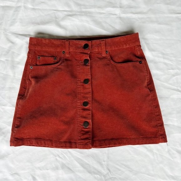 No Boundaries Skirts High Waisted Button Up Corduroy Mini Skirt
